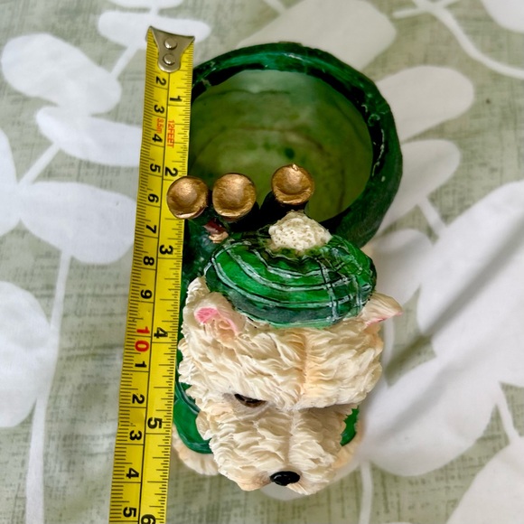 Adorable Westie West Highland White Terrier Dog Home Planter Decor Art Display - Picture 8 of 9